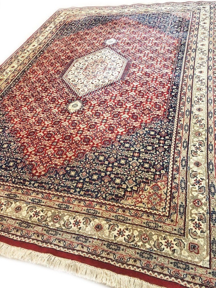 Handgeknoopt Perzisch tapijt Bidjar Oosters vloerkleed, Gebruikt, Crème, 200 cm of meer, Ophalen of Verzenden