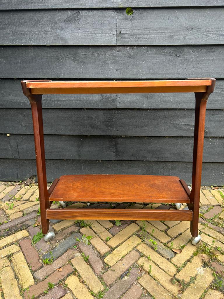 Vintage Louis van Teeffelen serveerwagen/bijzettafel, Ophalen of Verzenden