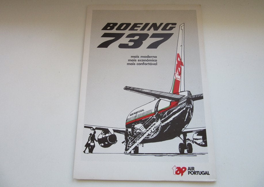 Air Portugal brochure Boeing 737, Verzamelen, Luchtvaart en Vliegtuigspotten, Verzenden, Zo goed als nieuw, Overige typen