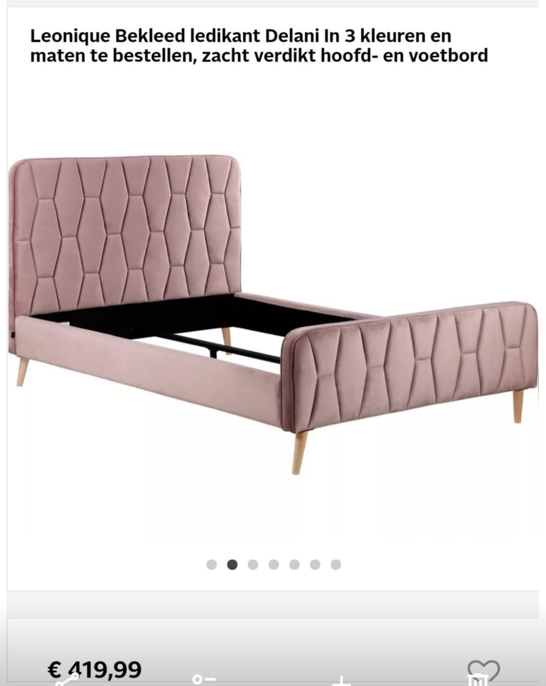 Velours bed 140x200 met lattenbodems, matras en dekbed, Ophalen, Overige kleuren, Tweepersoons, 140 cm