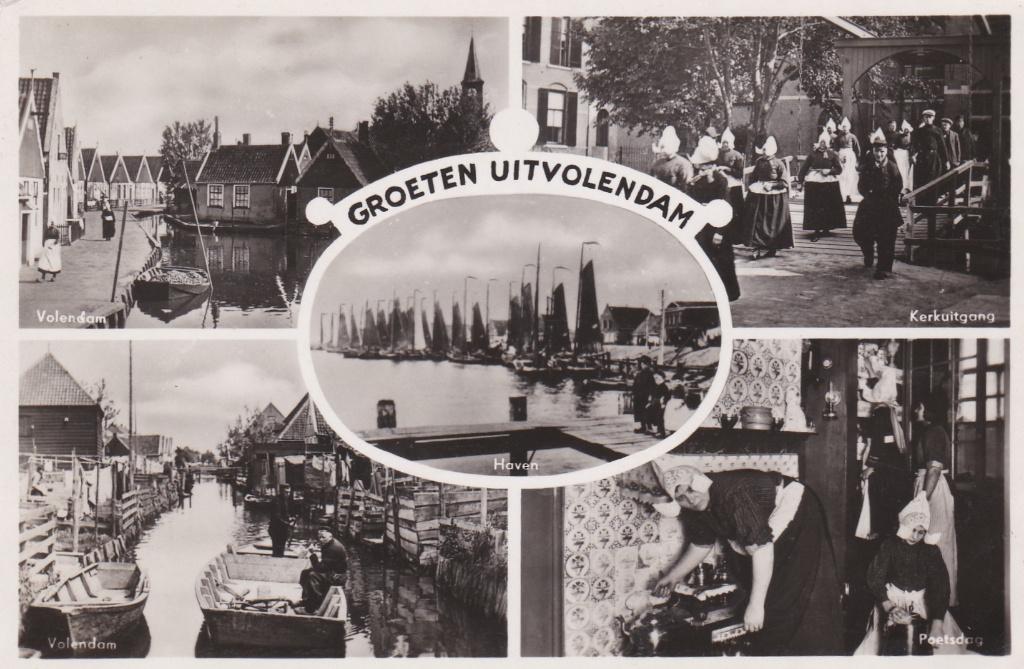 18279 Groeten uit Volendam Noord-Holland ongelopen, Verzenden, 1940 tot 1960, Ongelopen, Noord-Holland