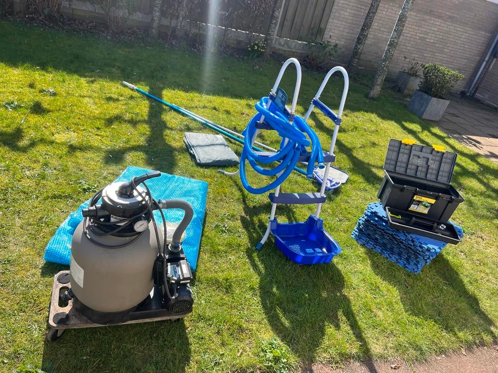 Zwembad Avenli 3mtr rond met zandfilterpomp en accessoires, Ophalen, Gebruikt, 80 tot 120 cm, Rond