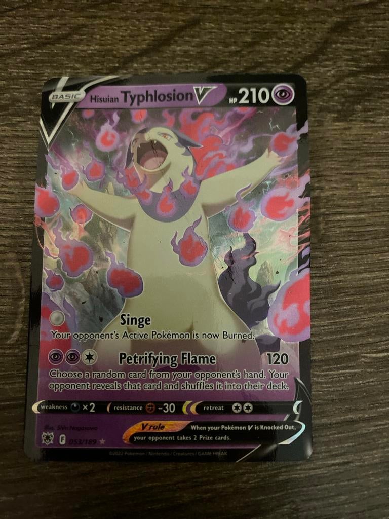 Hisuian Typhlosion V Pokémon Kaart (053/189), Ophalen, Zo goed als nieuw, Losse kaart
