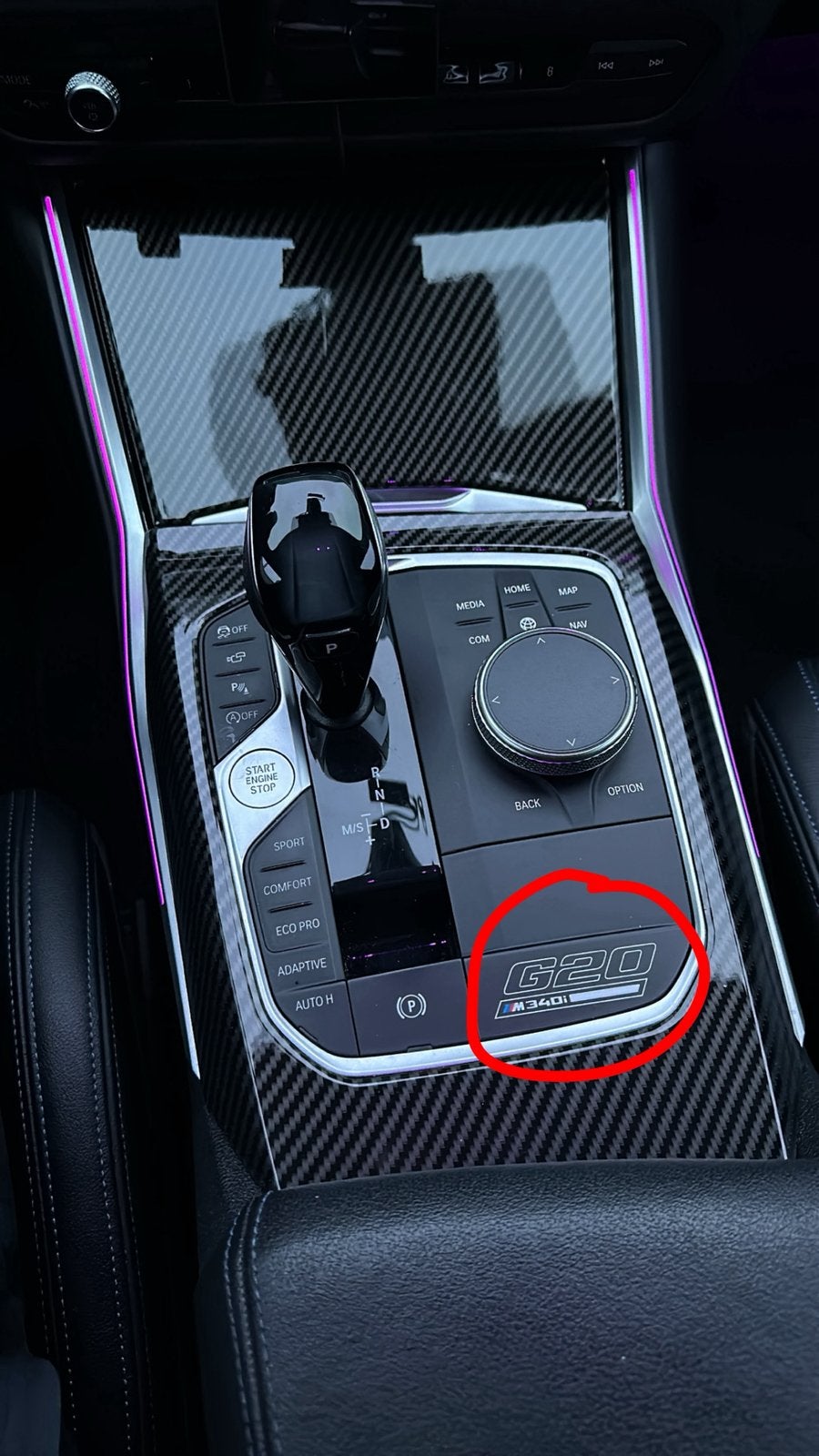 Sticker M340i G20 Bmw middenconsole, Ophalen of Verzenden