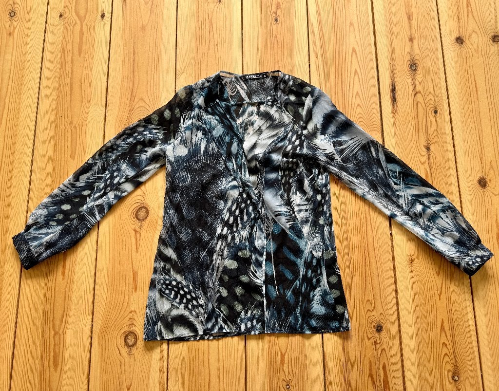 Blouse Superstar / SPS - Blauw Wit Zwart - maat 36 / Small, Blauw, Ophalen of Verzenden, Zo goed als nieuw, Maat 36 (S)