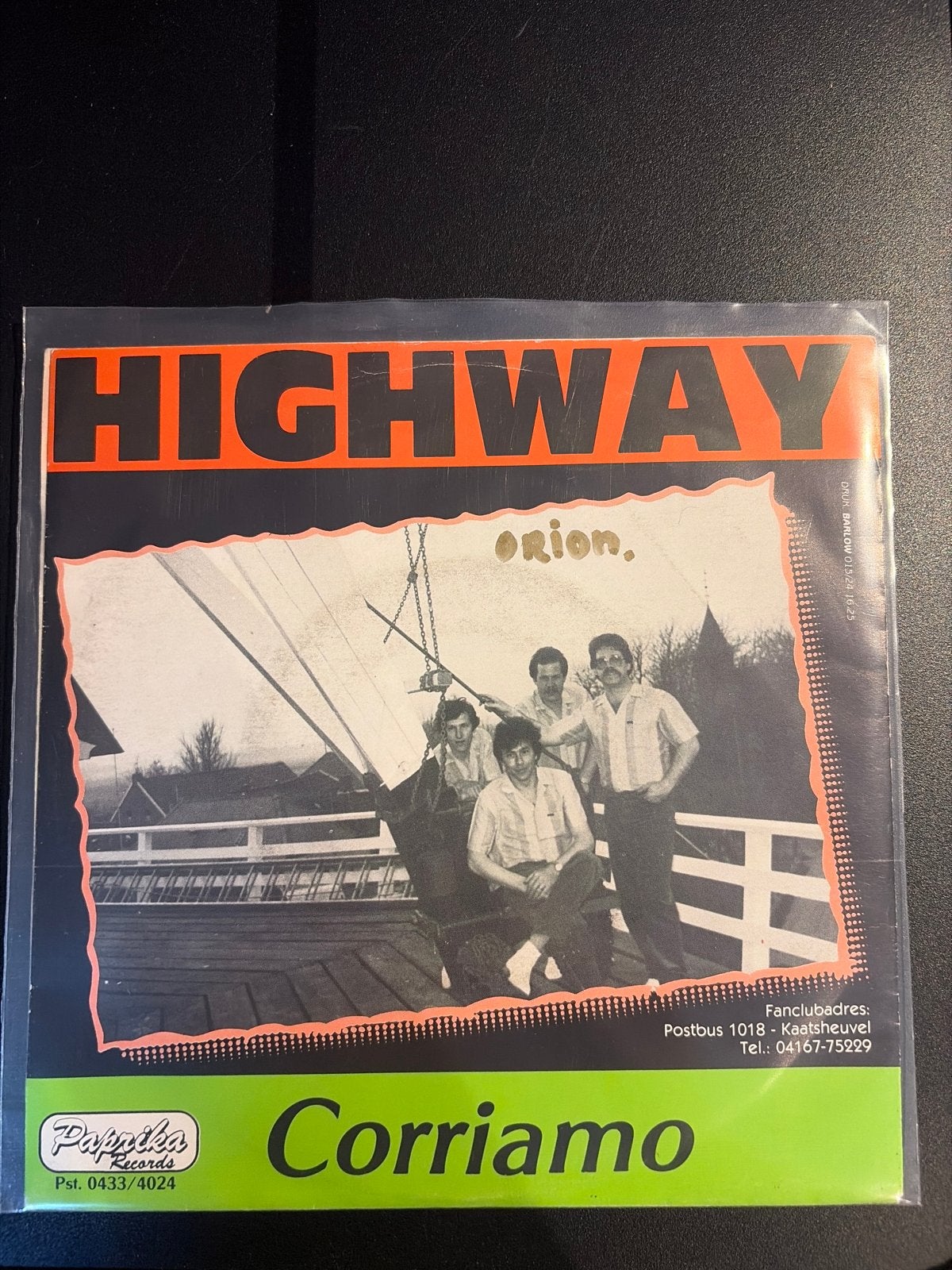 Highway - Corriamo / Orion 7 inch single (Paprika Records), Gebruikt, 7 inch, EP, Nederlandstalig