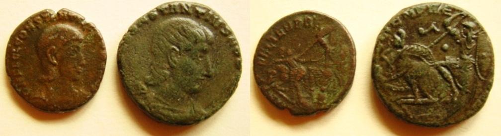 Twee romeinse munten Constantius Gallus (351-354), Verzenden, Overige landen
