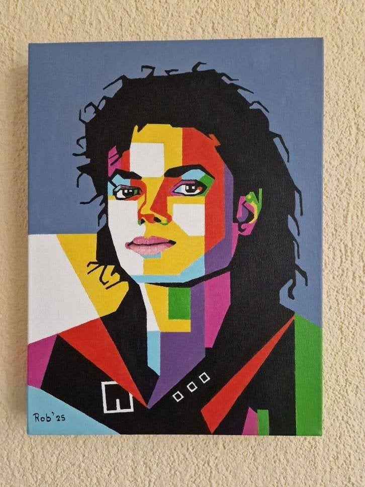 Michael Jackson, zelf handgeschilderd op doek, Ophalen, Nieuw, Poster, Artwork of Schilderij