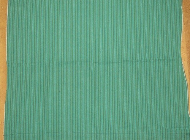 Vintage lap stof groen gestreept, Ophalen of Verzenden, Zo goed als nieuw, 30 tot 120 cm, Katoen