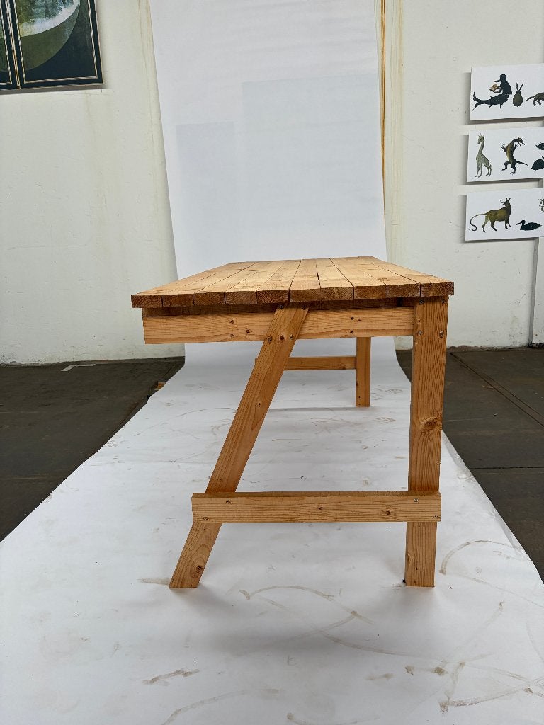 Design werktafel, Huis en Inrichting, Bureaus, Zo goed als nieuw, Overige typen, Overige merken, Modern, Hout, Beige, Ophalen