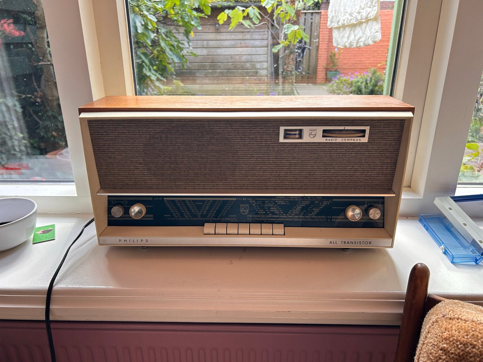 Vintage Philips Radio Compass All Transistor Radio, Ophalen, Gebruikt, Radio