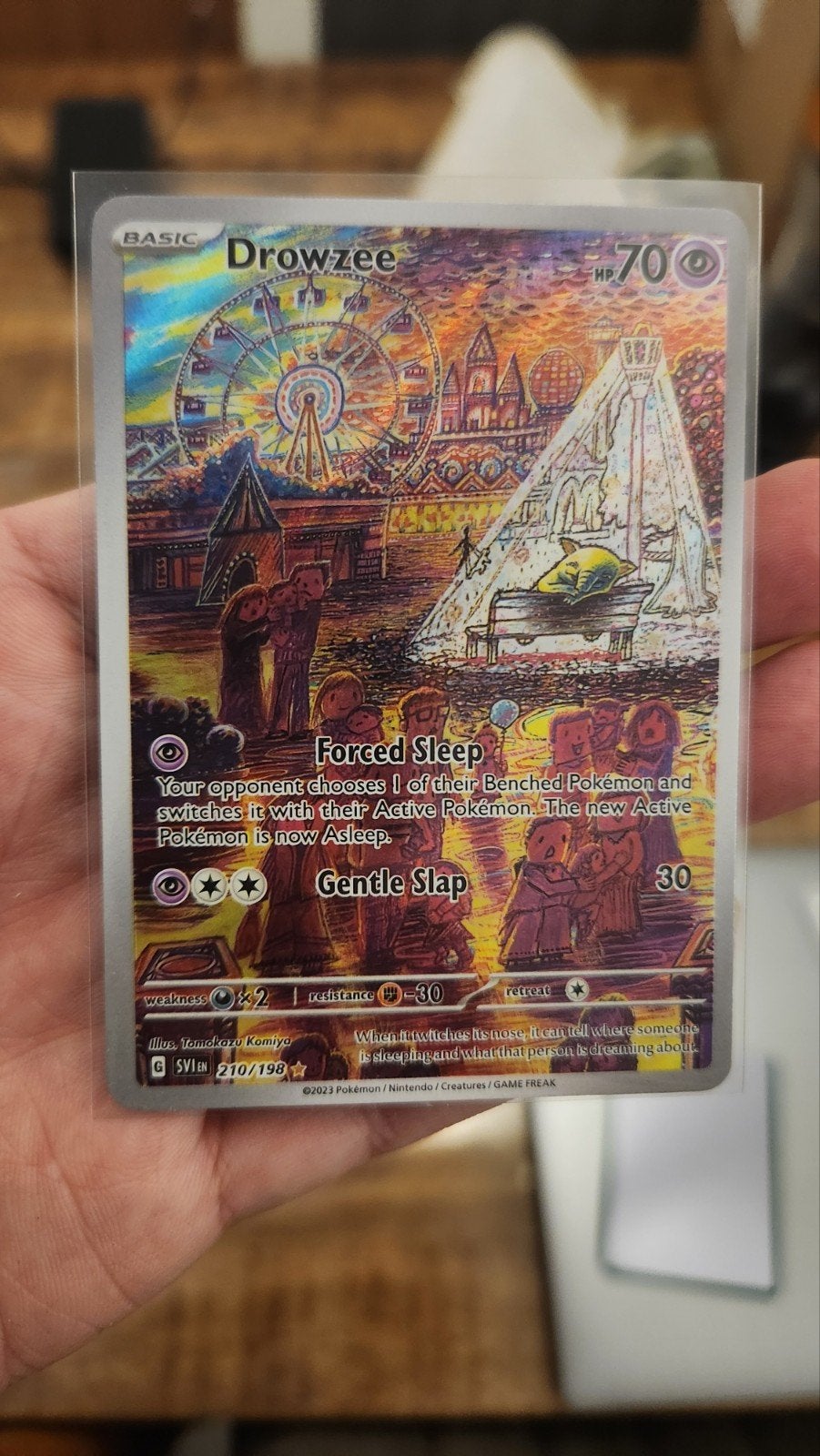 Drowzee #210 Pokemon Scarlet & Violet, Ophalen of Verzenden, Zo goed als nieuw, Losse kaart, Foil