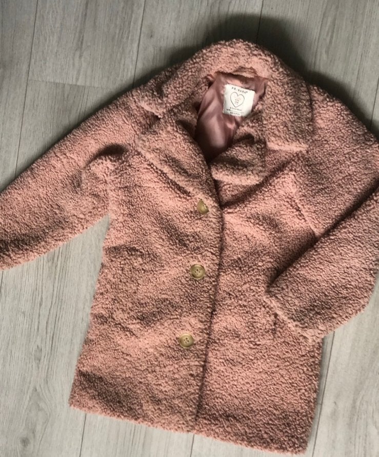 Teddy meisjes jas roze maat 122, Ophalen of Verzenden, Gebruikt, Meisje, Jas