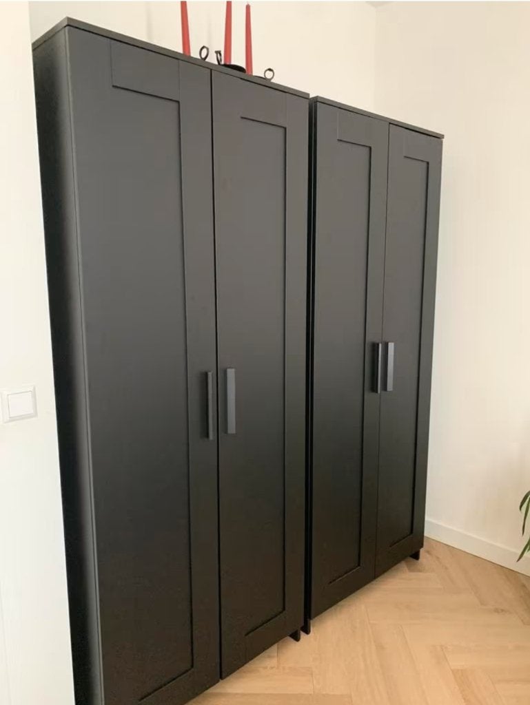 Brimnes kledingkast 2 doors wardrobe Ikea zwart black, Ophalen, 100 tot 150 cm, Zo goed als nieuw, 150 tot 200 cm