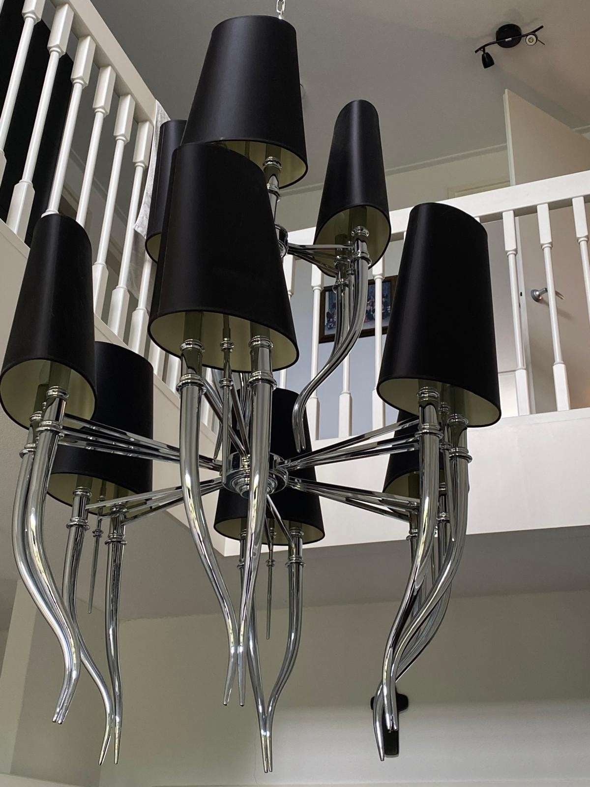 Grote, deftige hanglamp voor hoge hal - 140x95cm, Huis en Inrichting, Lampen | Hanglampen, Ophalen, Gebruikt, Modern klassiek