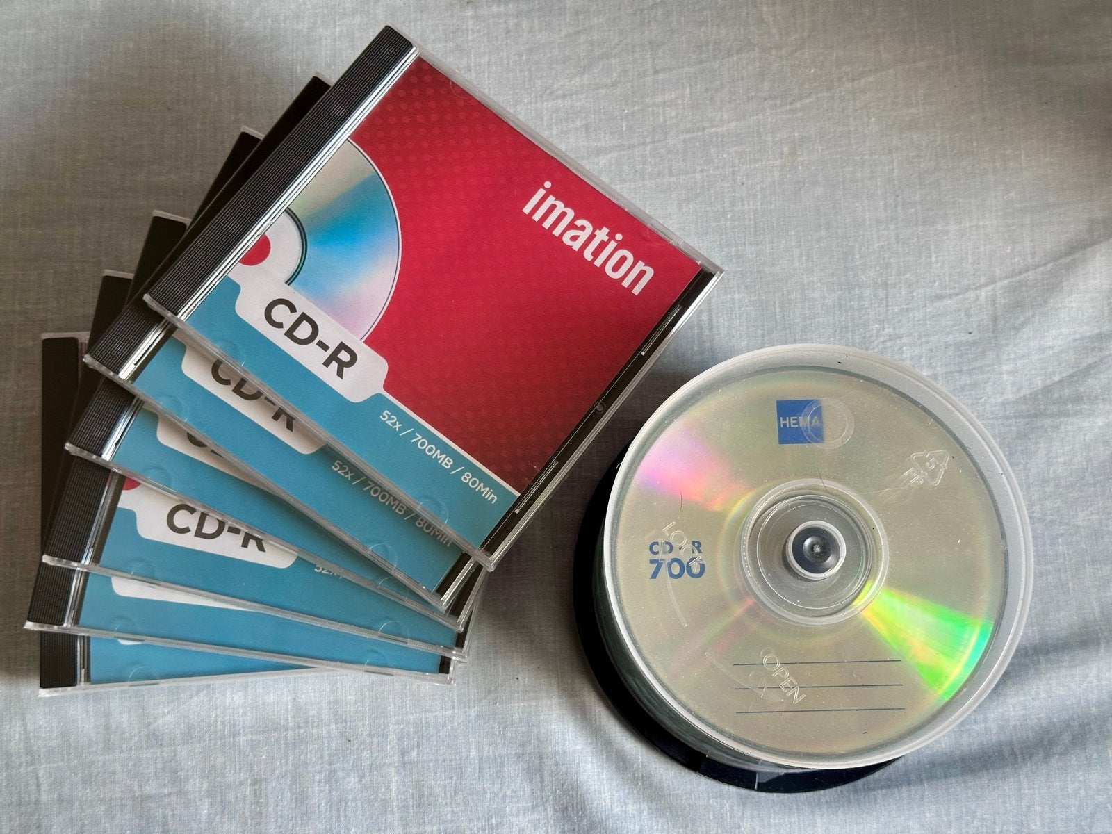 Meer dan 50 lege CD-R's - Imation en Hema, Computers en Software, Beschrijfbare discs, Ophalen, Nieuw, Cd, Op spindel