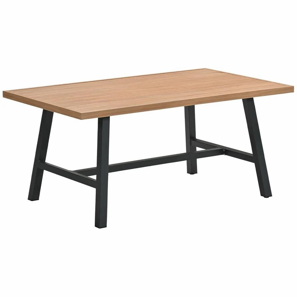 Garden Impression Lissabon Lounge Dining Tafel - Teaklook, Tuin en Terras, Tuintafels, Ophalen, Nieuw, Rechthoekig, Aluminium