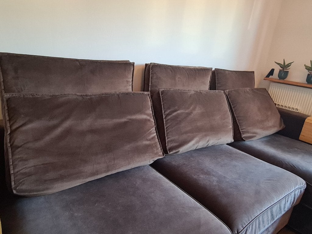 Grote luxe hoekbank / loungebank van A-Meubel – 310 cm breed, Huis en Inrichting, Banken | Bankstellen, Ophalen, Gebruikt, 100 tot 125 cm
