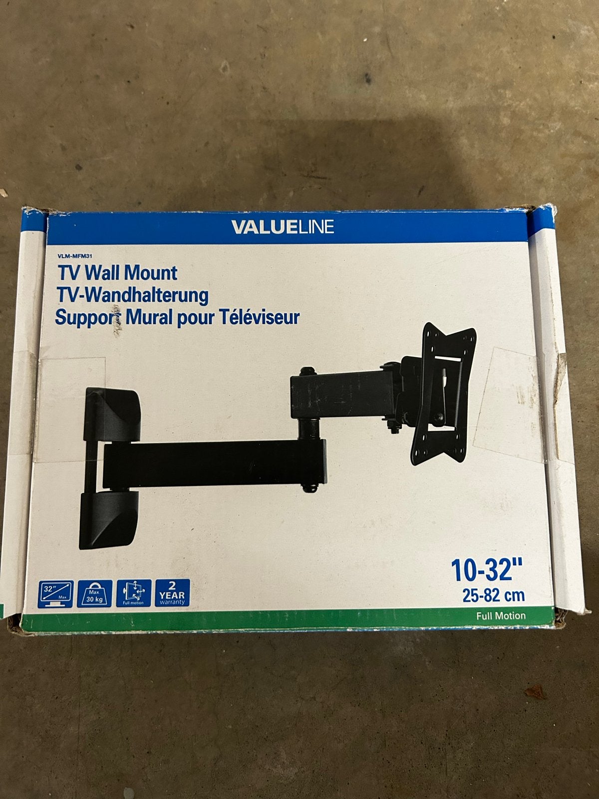 Valueline TV Muurbeugel 10-32 inch Full Motion, Ophalen of Verzenden, Nieuw