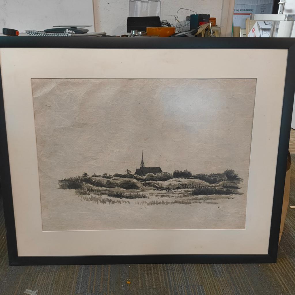 Pit van Loo inkt op handgeschept papier 1983, Ophalen of Verzenden