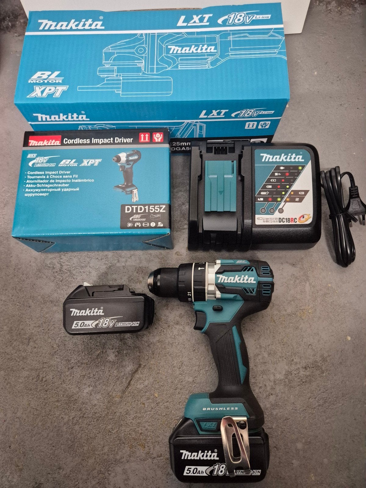 Makita set brushless nieuw boorschroef slagschroef slijper, Ophalen, Nieuw, Boor- en Schroefmachine