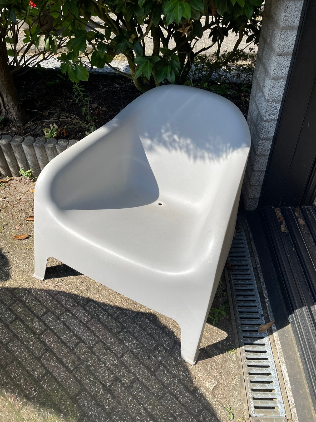 Tuinstoel ikea Skarpo grijs, Ophalen, Gebruikt, Kunststof