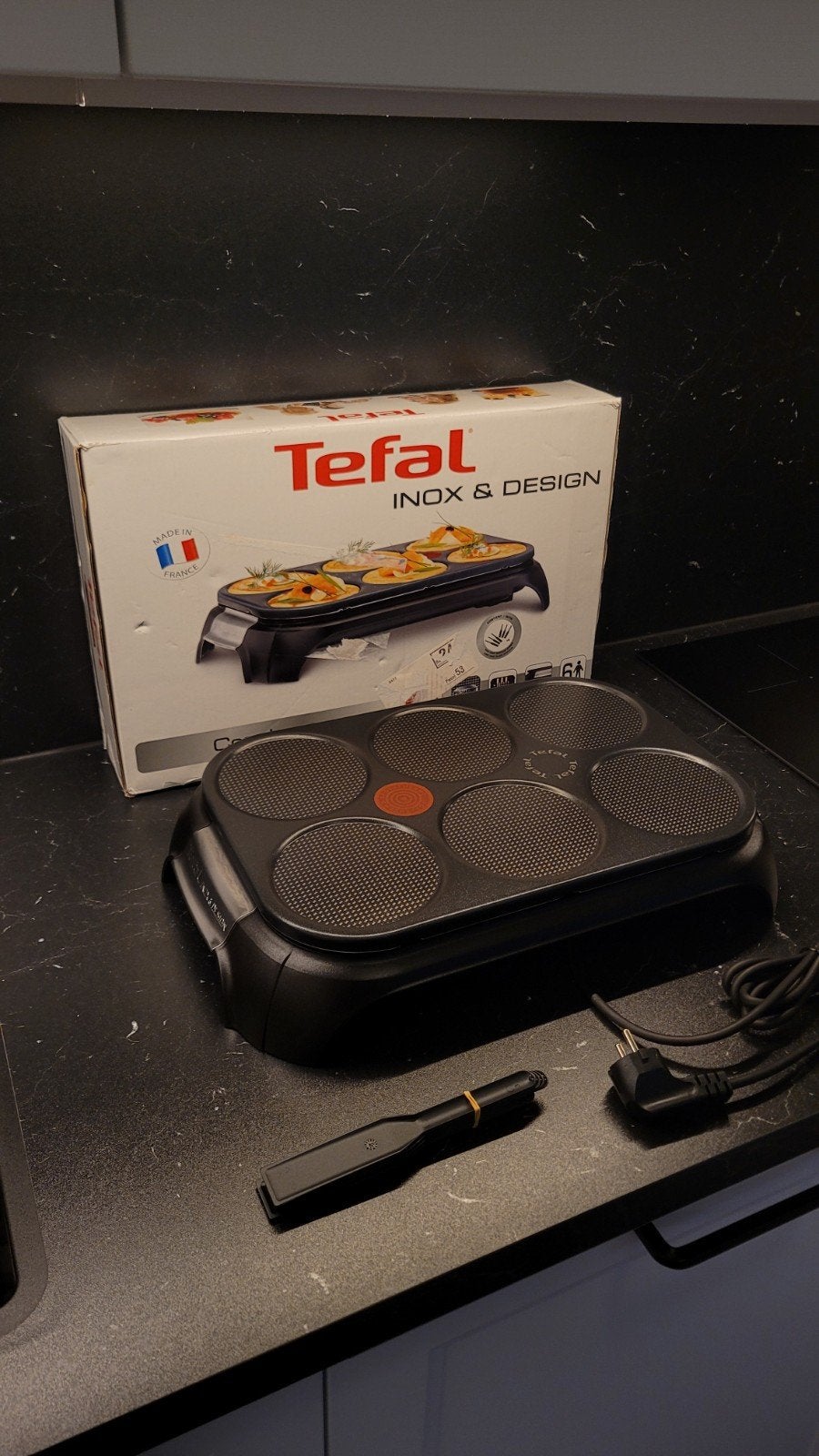 nieuw tefal bakplaat pannenkoeken crep party gourmet, Ophalen of Verzenden, Zo goed als nieuw, 4 t/m 7 personen
