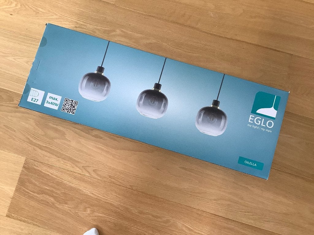 Hanglamp Eglo plafon lamp 3 lampen, Huis en Inrichting, Lampen | Hanglampen, Ophalen of Verzenden, Zo goed als nieuw, Glas, 75 cm of meer