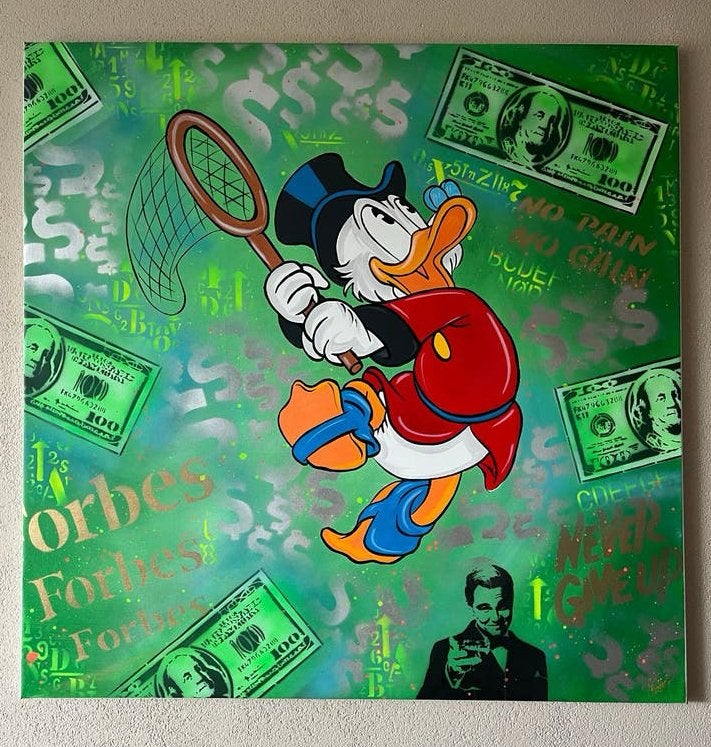 Dagobert Duck Pop Art Schilderij - Uniek Kunstwerk, Ophalen