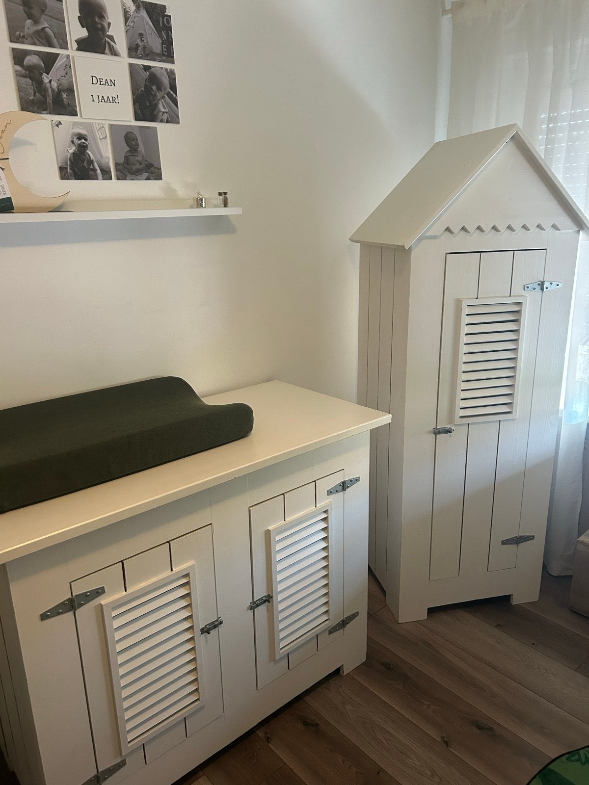 Leuke commode en kastje in strandhuisstijl, Ophalen, Gebruikt, 50 tot 70 cm, 75 tot 100 cm