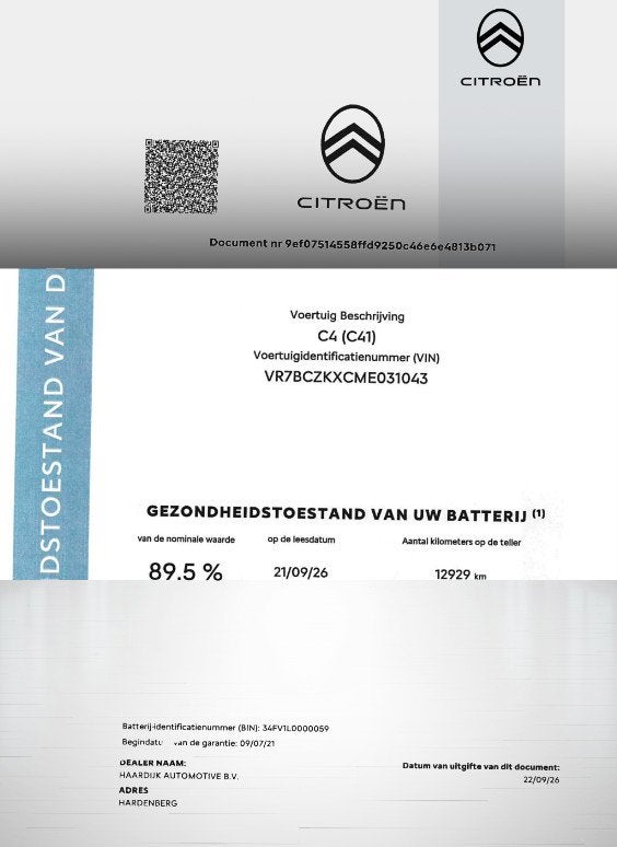 Citroen Ë-C4 Live 50 kWh SOH 89,5%/Cruise/Apple Carplay/Cli, Auto's, Dealer onderhouden, Gebruikt, Zwart, 315 min