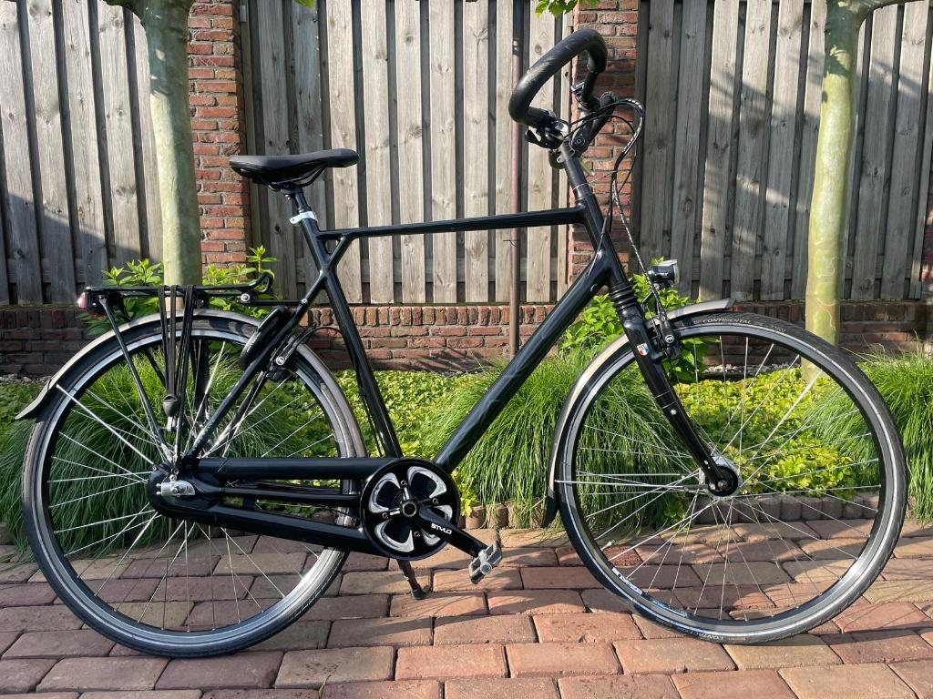 herenfiets, Gebruikt, Velgrem, Versnellingen, 56 cm of meer