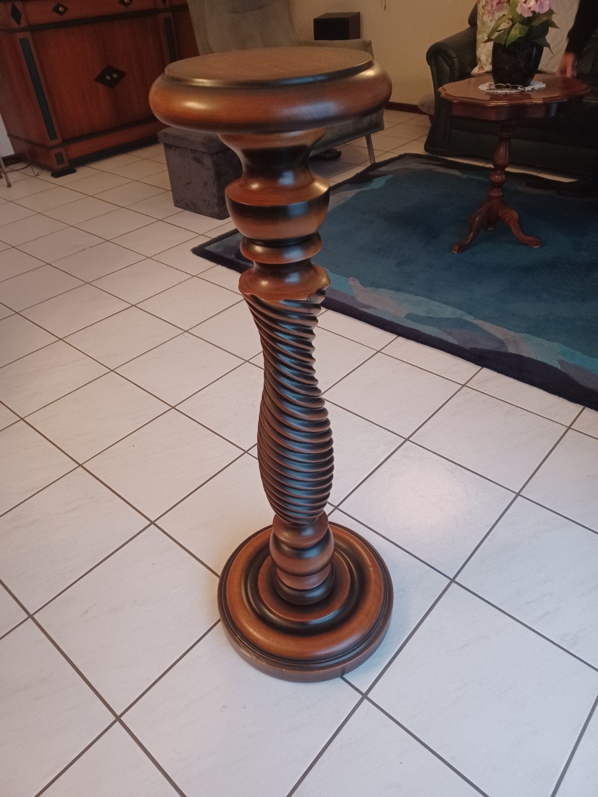 Decoratieve houten pilaar - 95 cm hoog, Ophalen, Gebruikt
