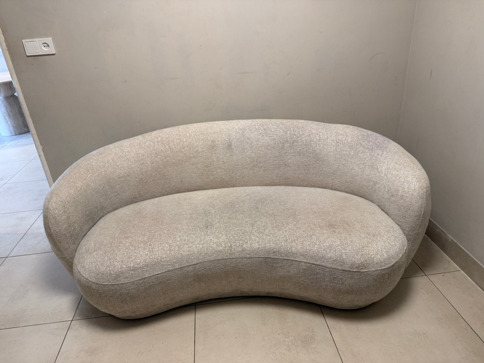 Light & Living UVITA Designbank Crème, Ophalen, Zo goed als nieuw, Ovaal, 125 cm of meer