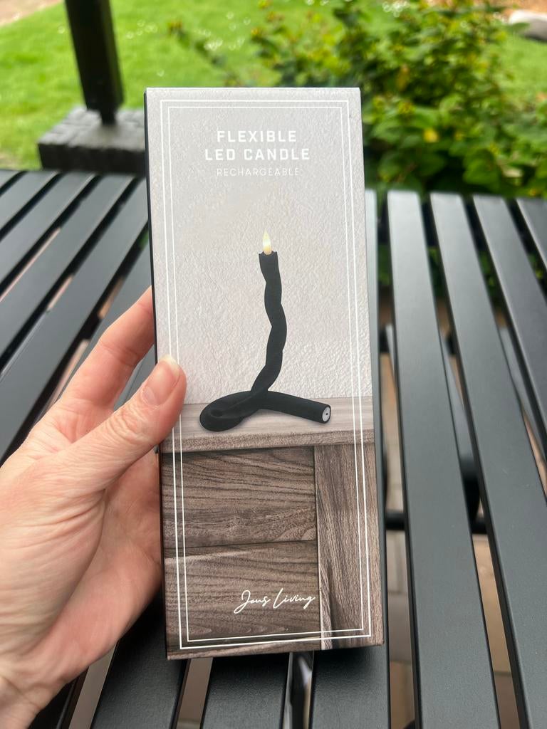 Jens Living Oplaadbare Flexibele LED Kaars Zwart Nieuw, Kunststof, Zwart, Ophalen of Verzenden, Zo goed als nieuw
