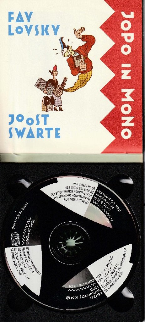 Fay Lovski CD, Jopo in Mono, Joost Swarte, special, Cd's en Dvd's, Ophalen of Verzenden, Zo goed als nieuw, Pop, Inclusief boekje