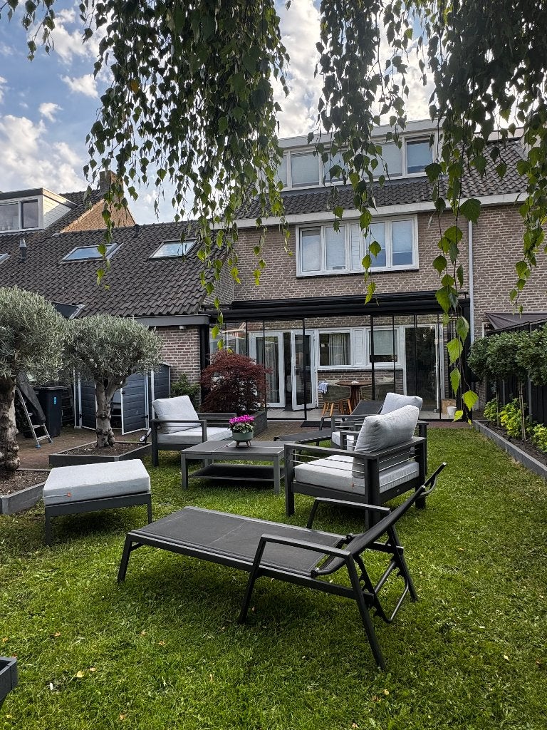Luxe complete tuinset, Ophalen, Gebruikt, 6 zitplaatsen, Aluminium