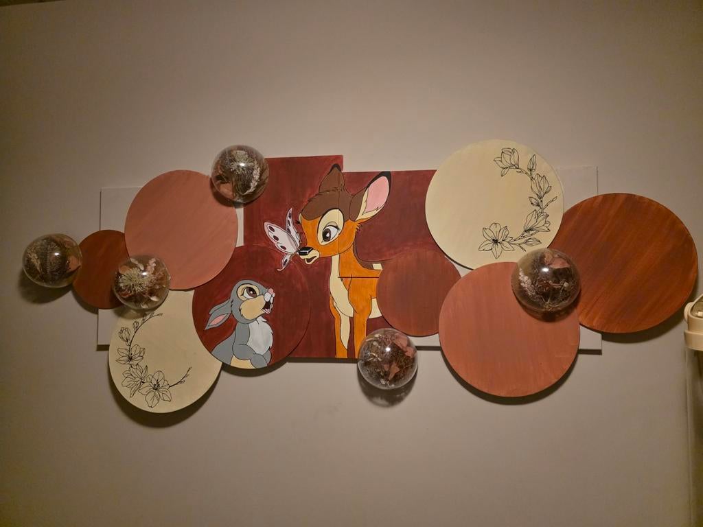 Bambi schilderij met droogbloemen, Ophalen, Wanddecoratie