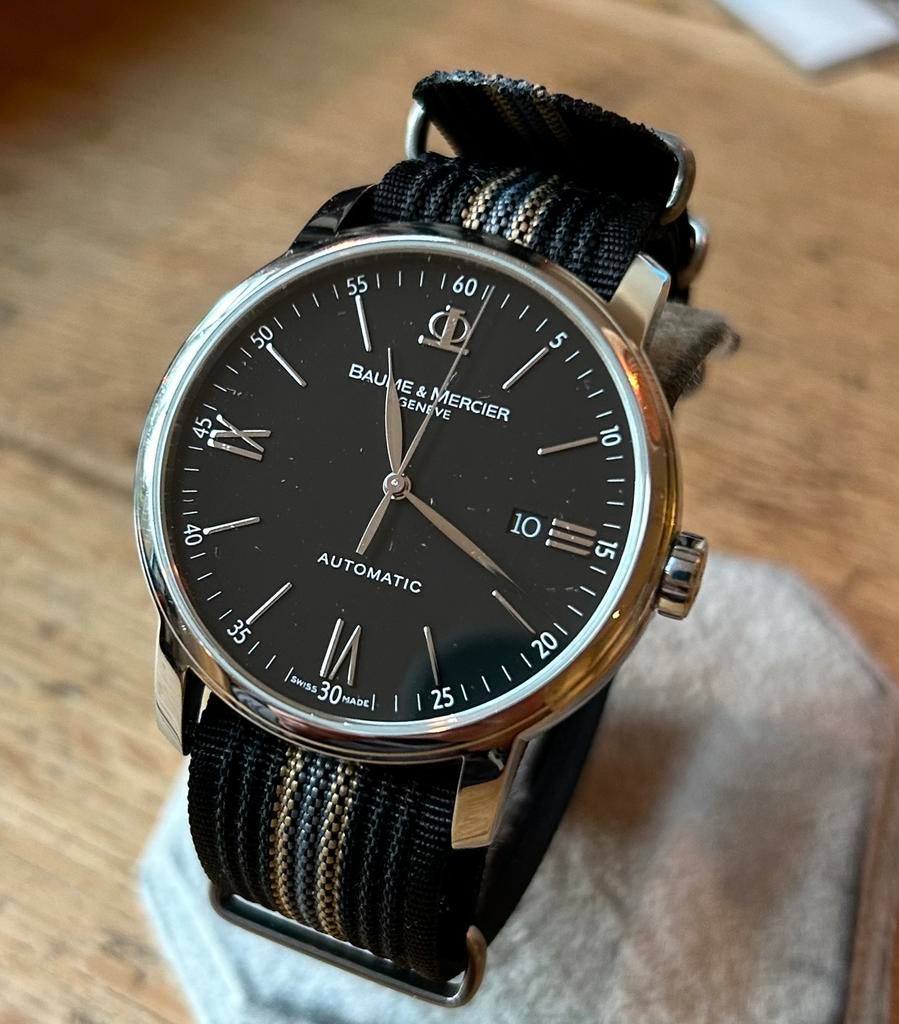 Baume & Mercier Automatic ZGAN, Full Set, Overige merken, Leer, Staal, Polshorloge
