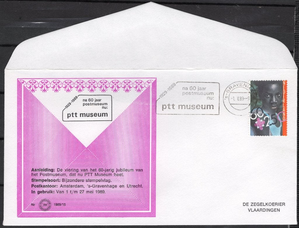 60 jaar postmuseum wordt PTT museum 1989, Verzenden, Envelop