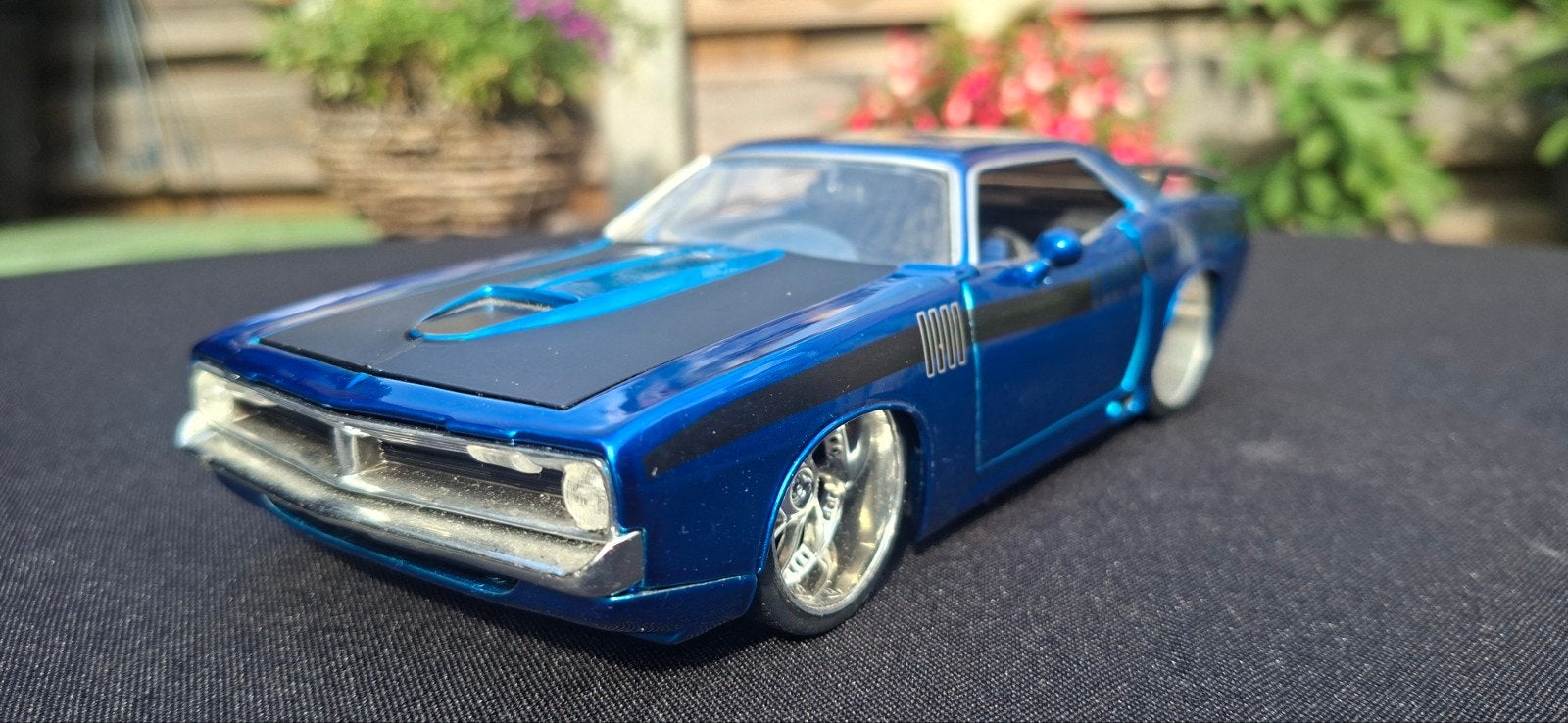 Plymouth Hemi Cuda Modelauto - Blauw, Ophalen of Verzenden