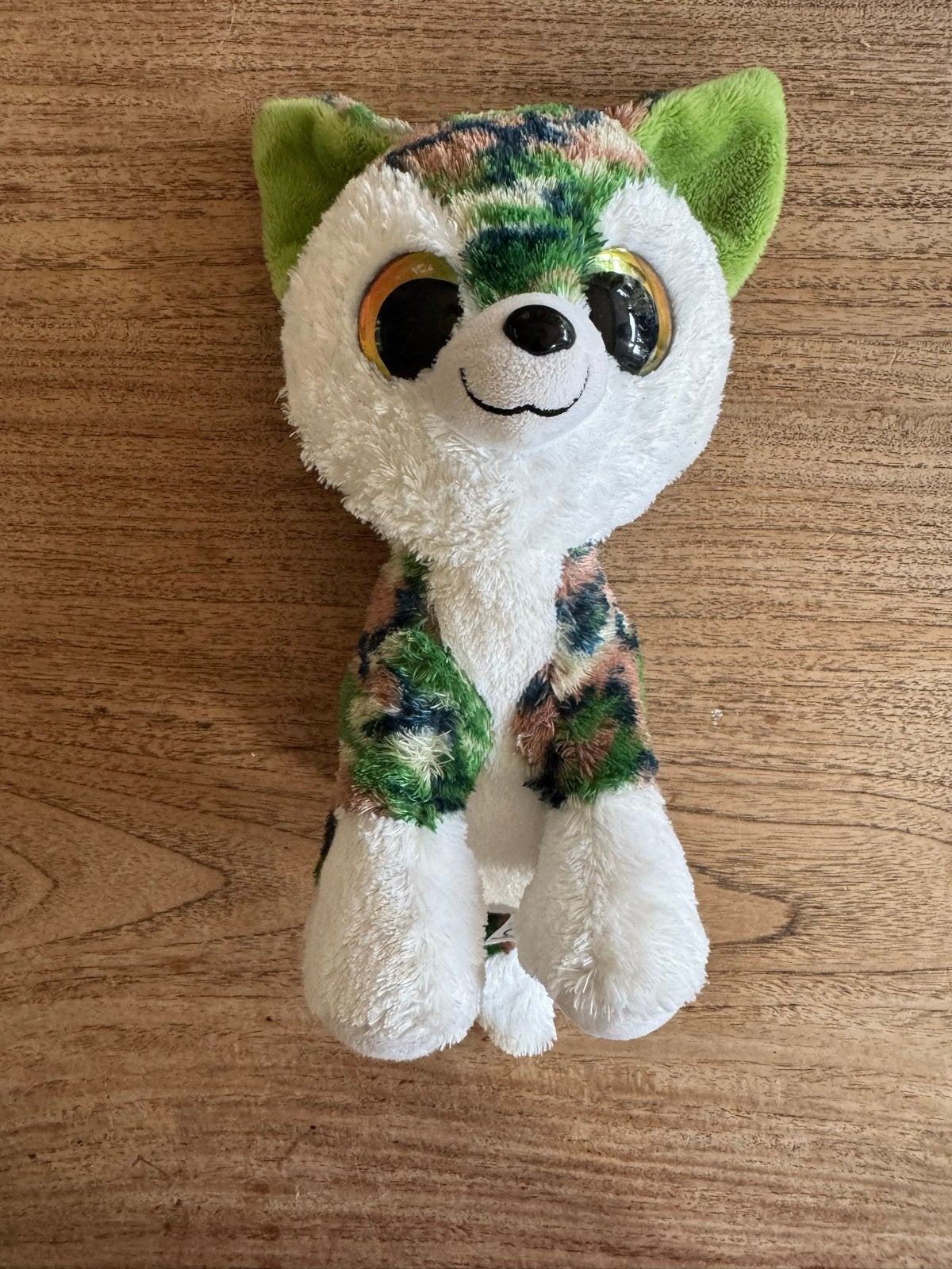 Ty Beanie Boo Kat Cinder Camouflage Pluche Knuffel, Ophalen of Verzenden, Zo goed als nieuw, Meerkleurig, Ty