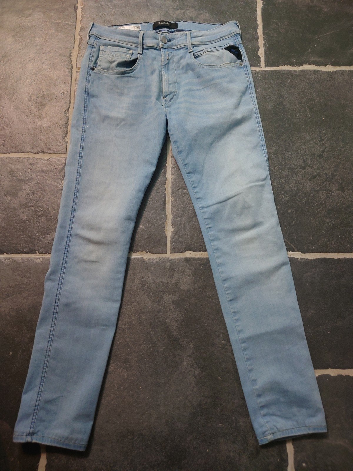 Replay HYPERFLEX, Anbass, Slim Jeans, W31 L34, zgan! Rob3134, Blauw, W32 (confectie 46) of kleiner, Ophalen of Verzenden, Zo goed als nieuw