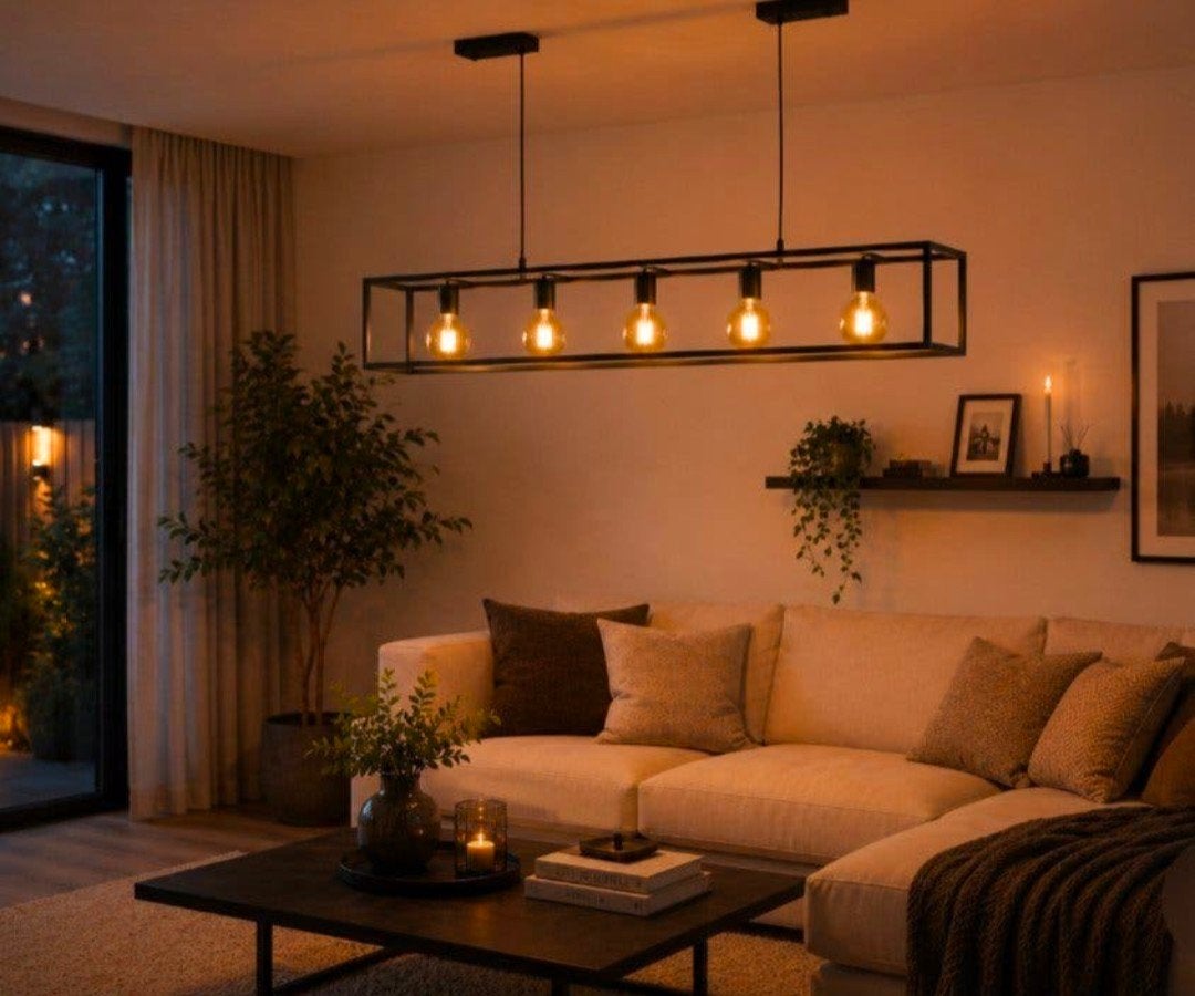 Hanglamp inclusief 5 LED filament lampen E27, Huis en Inrichting, Ophalen, Modern, Industrieel, Nieuw, E27 (groot)
