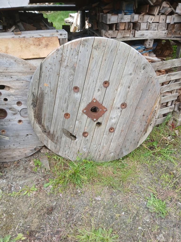 Grote houten kabelhaspel schijven - decoratie/tafel, Ophalen of Verzenden, Gebruikt