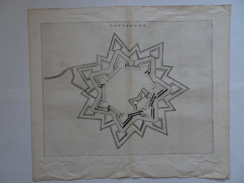 Gravure belegering vesting Coevorden, Fred. de Wit 1698, Antiek en Kunst, Kunst | Etsen en Gravures, Cartografie, Gravure, Origineel