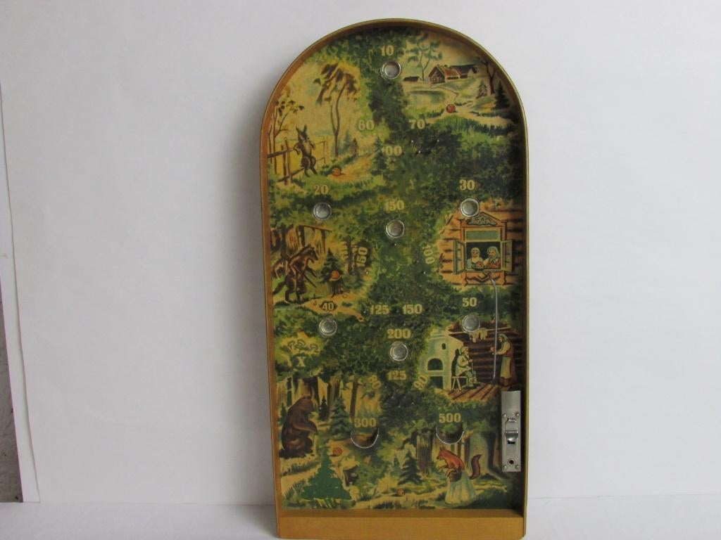 Vintage knikker spel bos en dieren, Drie of vier spelers, Ophalen of Verzenden, Gebruikt