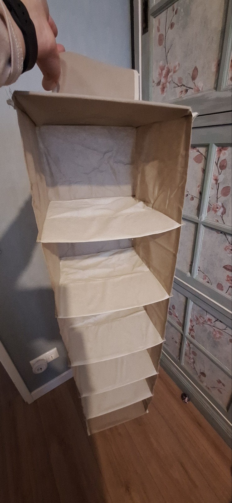 Hangende stoffen opberger met 6 vakken - Beige, Huis en Inrichting, Ophalen