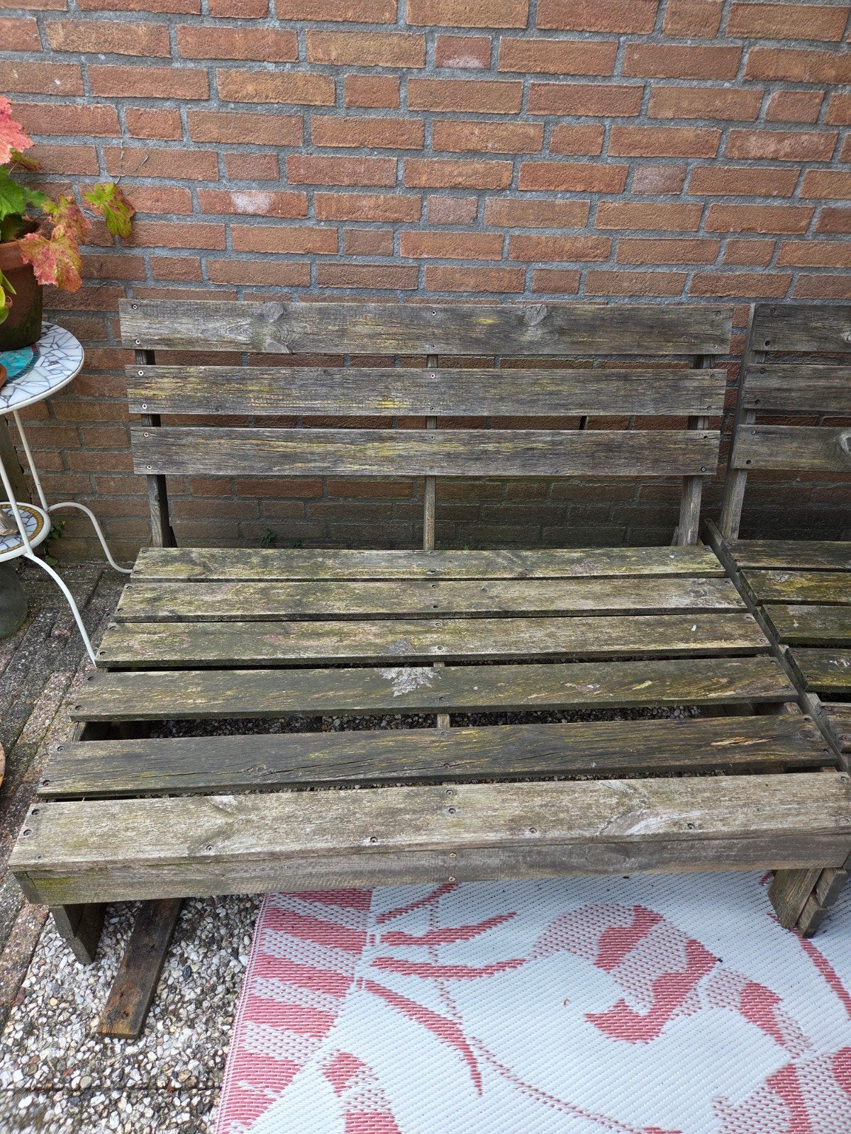 Leen Bakker palletbank tweedelig, Ophalen, Gebruikt, Hout