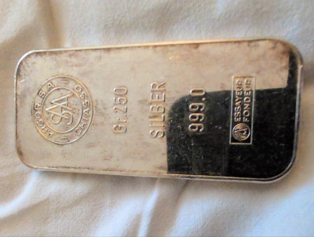 Zilverbaar 250g 999.0 Argor Argor S.A. Chiasso, Postzegels en Munten, Edelmetalen en Baren, Zilver, Verzenden